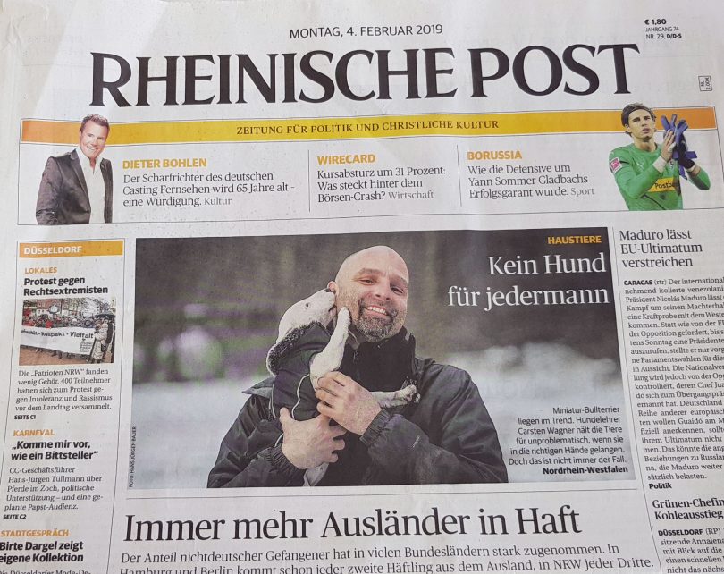 Mit Hunden leben -Hundeschule in der Rheinischen Post